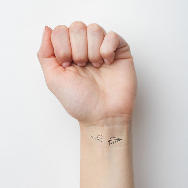 2-sheet Paper Plane Tattoo Temporary Minimalist Paper Airplane Temporary  Tattoos | eBay