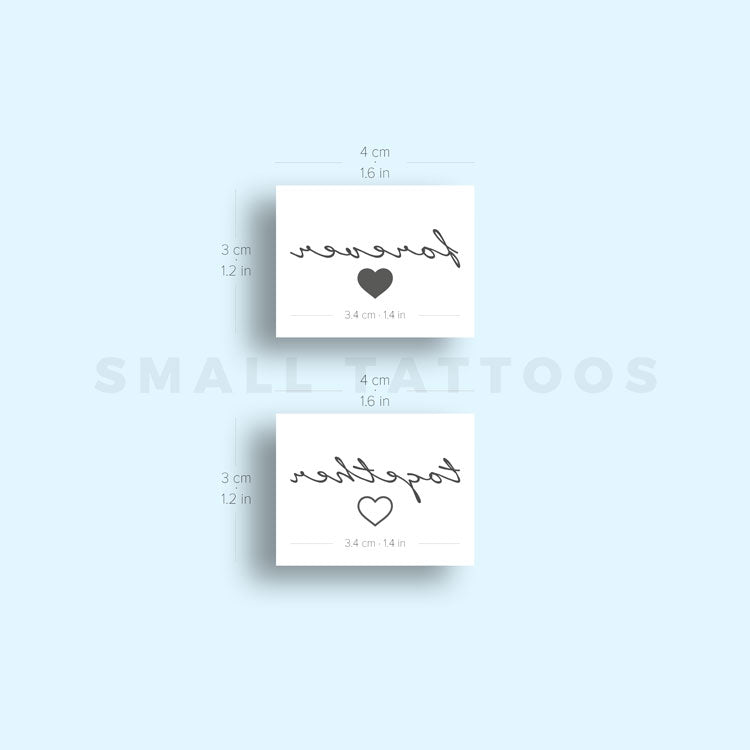 Matching Forever Together Temporary Tattoo (Set of 3+3)