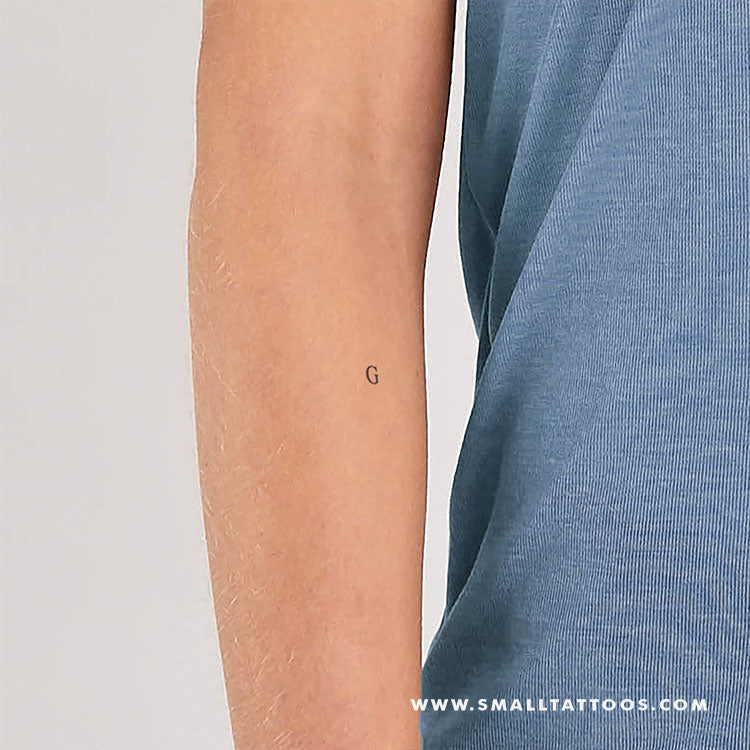 Tatuaje temporal de la letra G mayúscula con serifa (juego de 3)