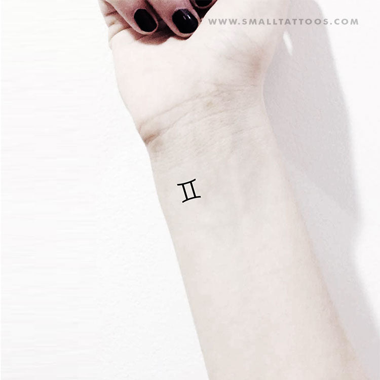Gemini Zodiac Symbol Temporary Tattoo (Set of 3)