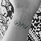 God is Greater Than My Highs and Lows Symbol Temporary Tattoo (Set of 3)