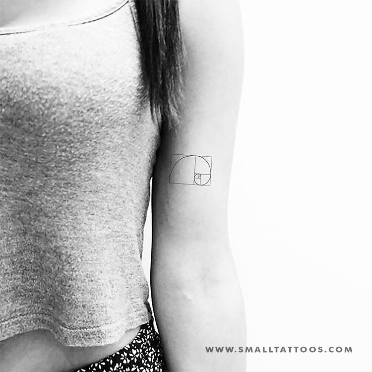 Golden Spiral Temporary Tattoo (Set of 3) Small Tattoos