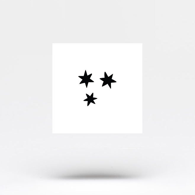 Tatuaje temporal de tres estrellas (juego de 3)