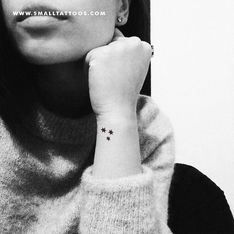 Tatuaje temporal de tres estrellas (juego de 3)