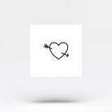 Heart And Arrow Temporary Tattoo (Set of 3)