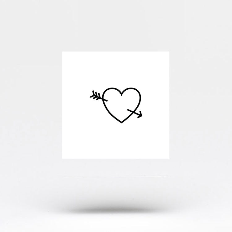 Follow your heart with arrow silhouette and decorated heart isolated over  white background. tattoo style. arrow, heart, | CanStock