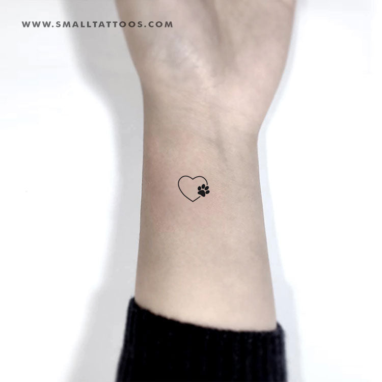 Tatuaje temporal de corazón y pata (juego de 3)