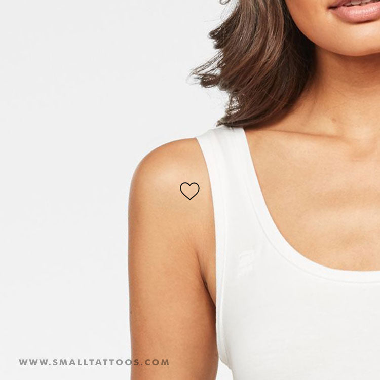 Small Heart Outline Temporary Tattoo  Set of 3  Little Tattoos