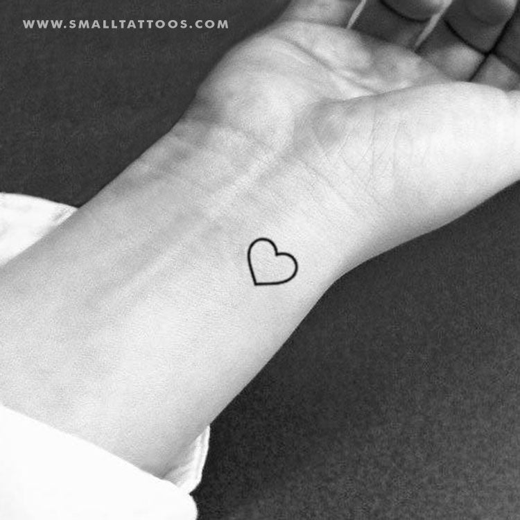 Small Heart Outline Temporary Tattoo (Set of 3) – Small Tattoos