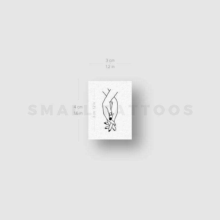 Holding Hands Temporary Tattoo (Set of 3) – Small Tattoos