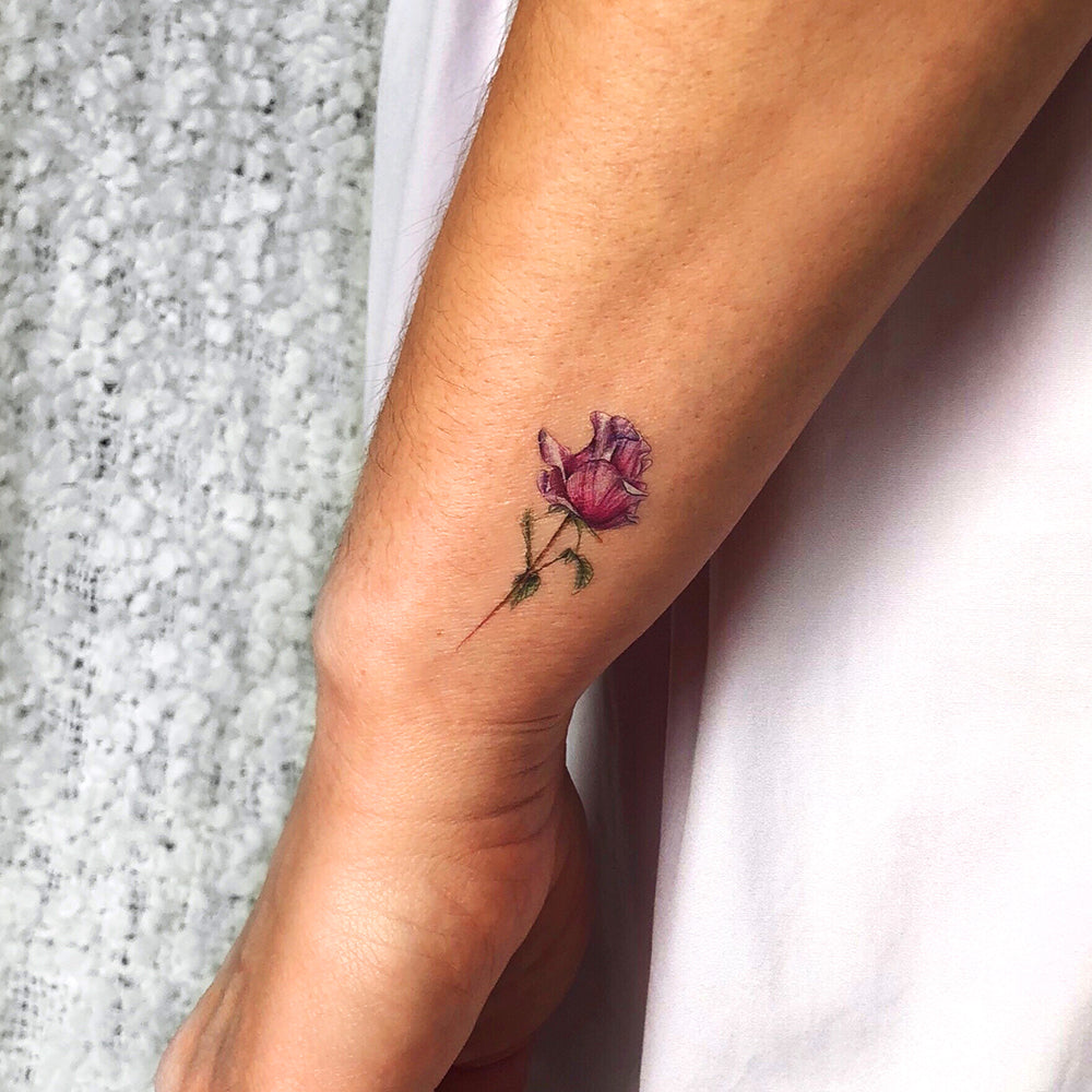 Three Roses Temporary Tattoo Set by Mini Lau (Set of 9)