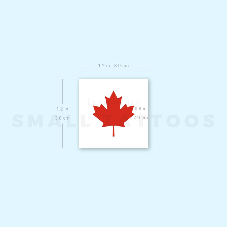 Red Maple Leaf Temporary Tattoo - Set of 3