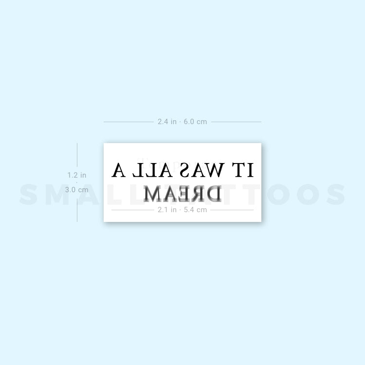 Tatuaje temporal "Todo fue un sueño" - Juego de 3