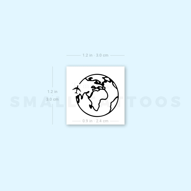 Around Africa And Europe Temporary Tattoo - Set of 3