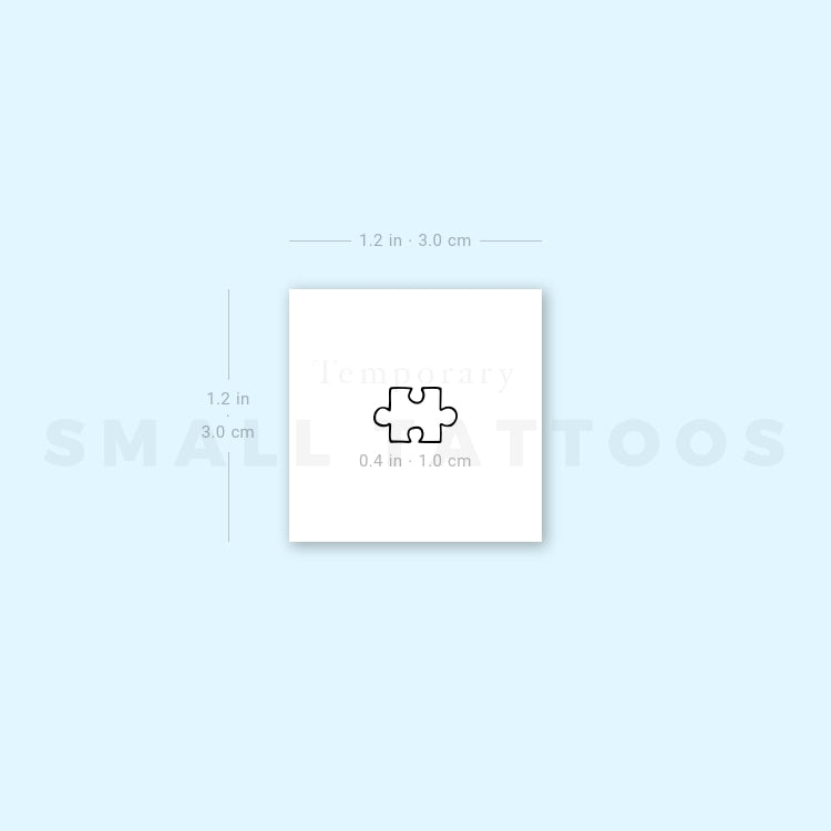 Small Puzzle Piece Temporary Tattoo - Set of 3