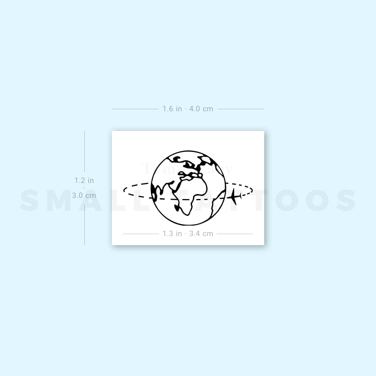 Trip Around The World Temporary Tattoo - Set of 3