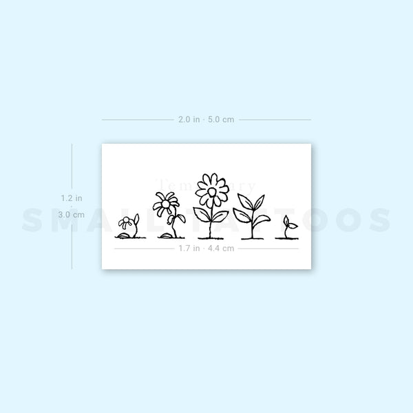 Life Of A Flower Temporary Tattoo - Set of 3