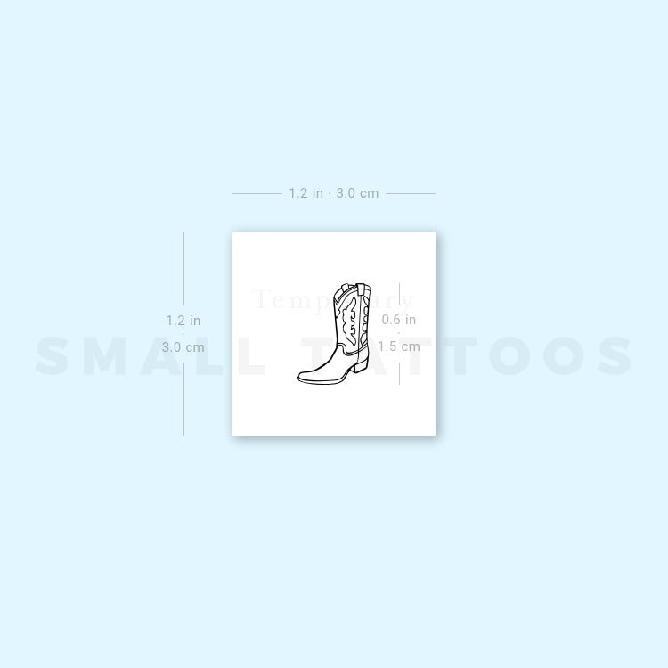 Small Cowboy Boot Temporary Tattoo - Set of 3