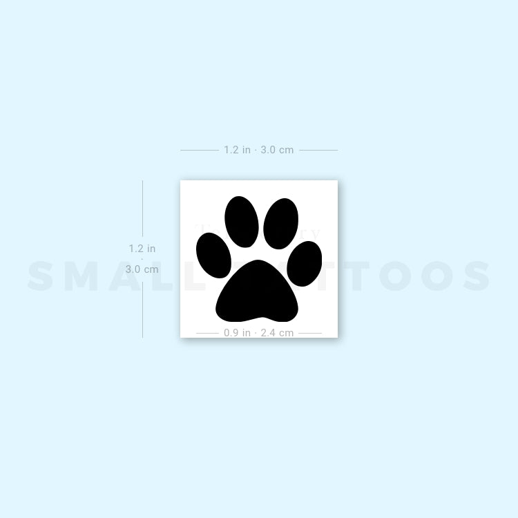 Tatuaje temporal de huella de pata de perro - Juego de 3