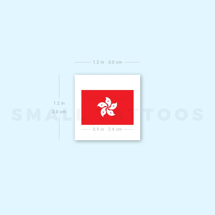 Tatuaje temporal de la bandera de Hong Kong (juego de 3)