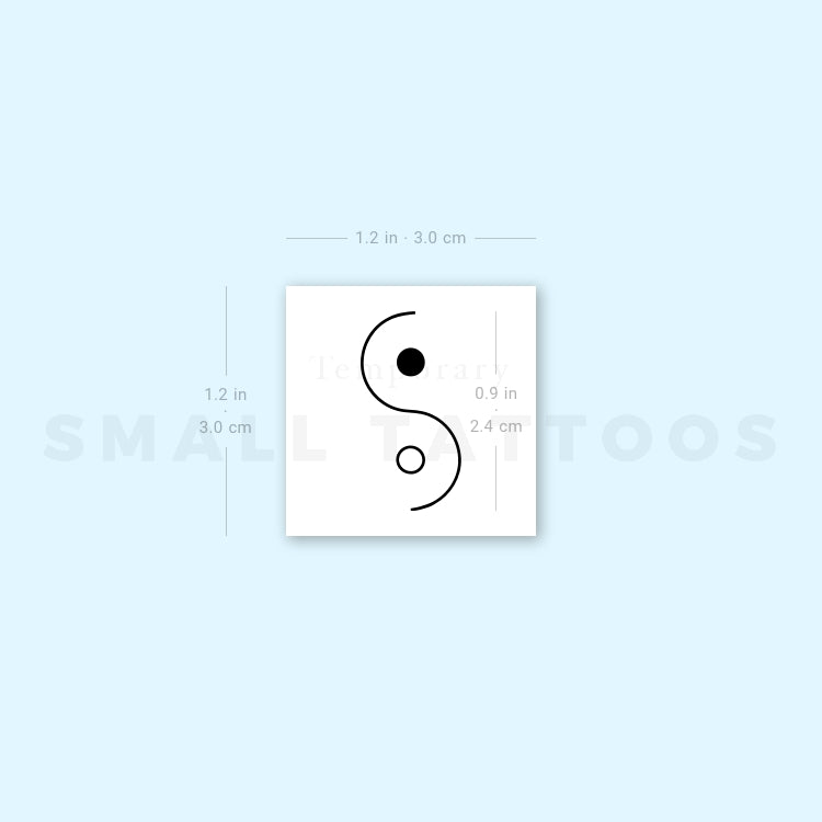 Minimalist Yin Yang Temporary Tattoo (Set of 3)