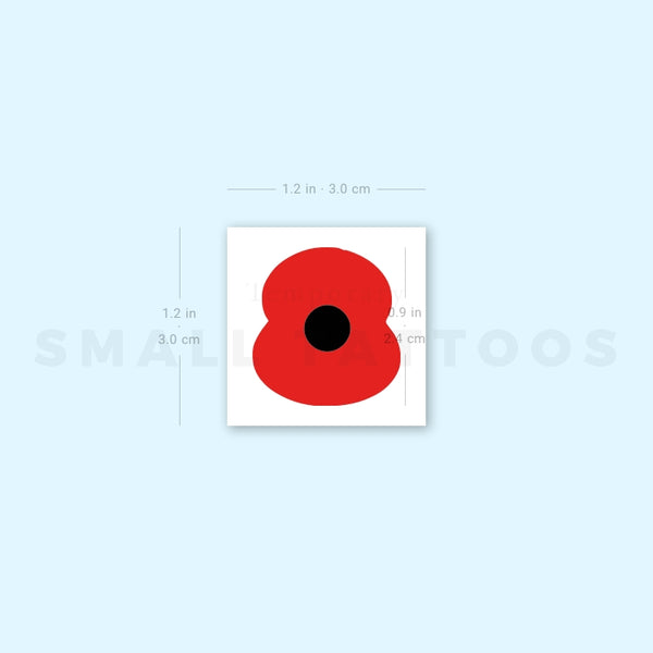 Remembrance Poppy Temporary Tattoo - Set of 3