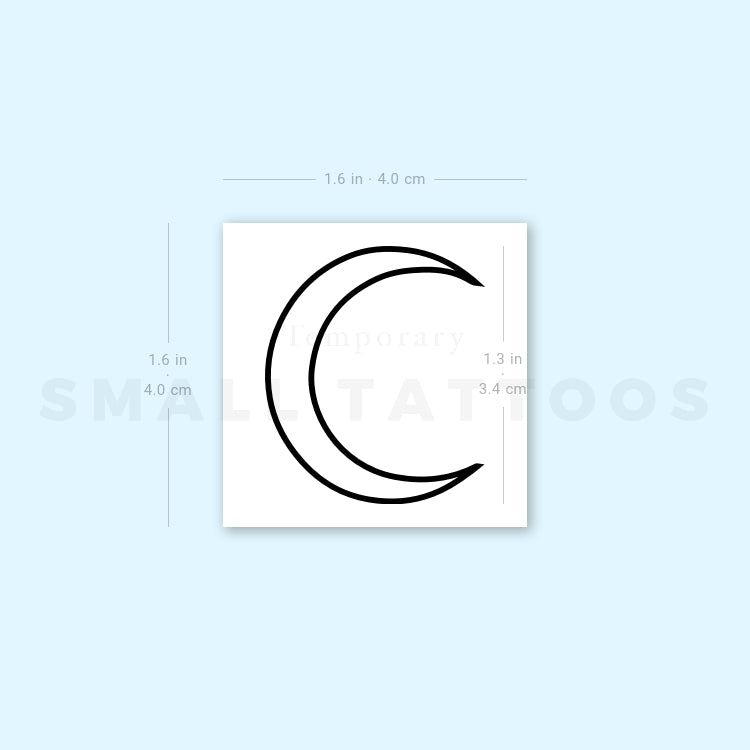 Fine Line Crescent Moon Temporary Tattoo - Set of 3