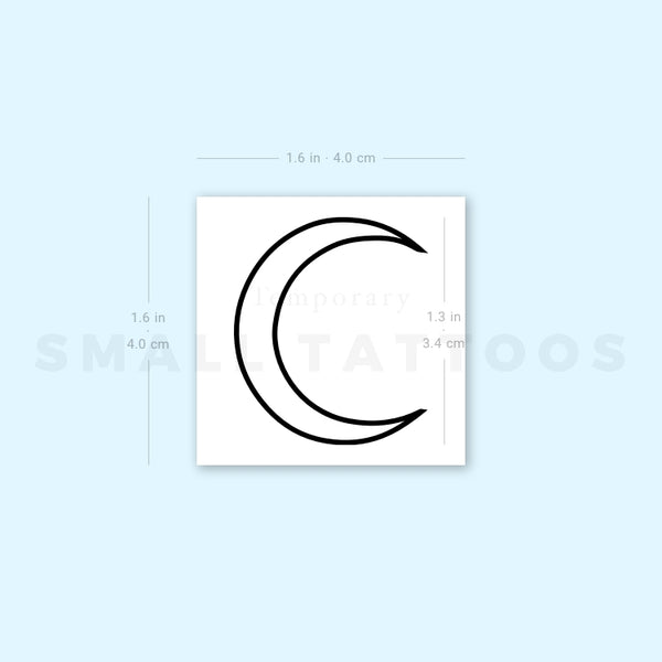 Fine Line Crescent Moon Temporary Tattoo - Set of 3