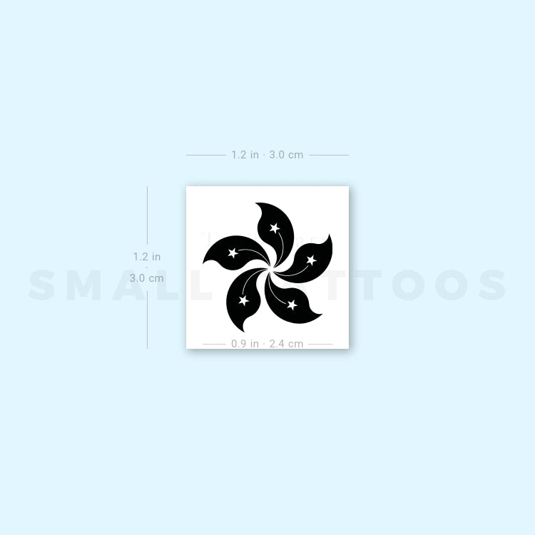 Hong Kong Flower Temporary Tattoo - Set of 3