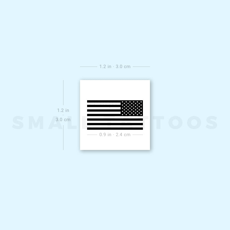 Tatuaje temporal de la bandera negra de EE. UU. (juego de 3)