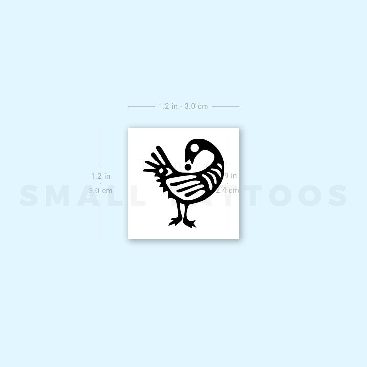 Tatuaje temporal de pájaro Sankofa - Juego de 3