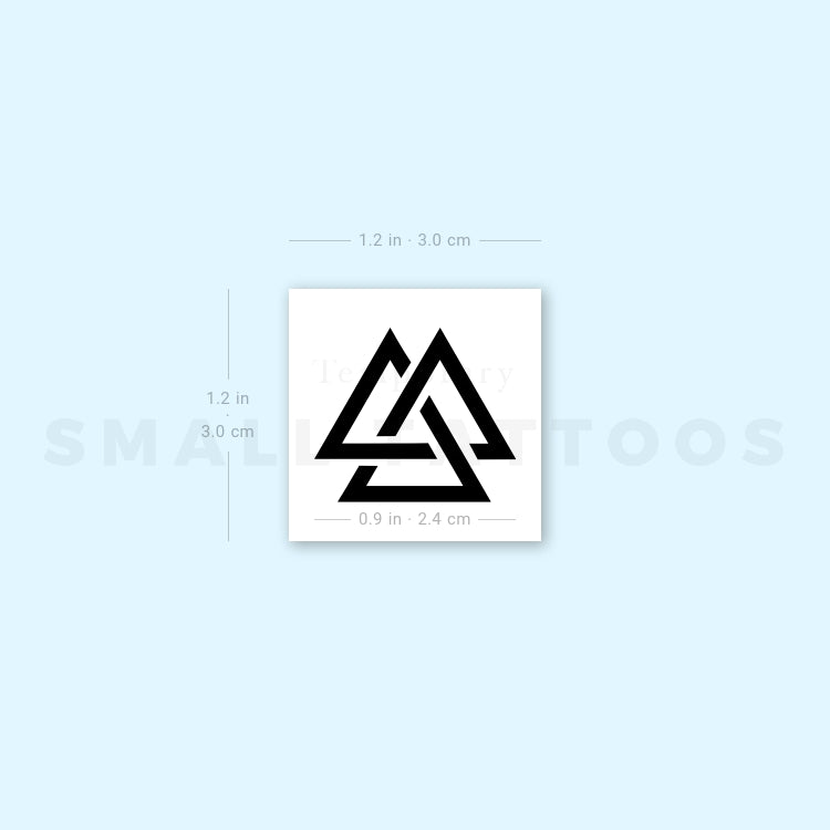 Tatuaje temporal de Valknut unicursal - Juego de 3