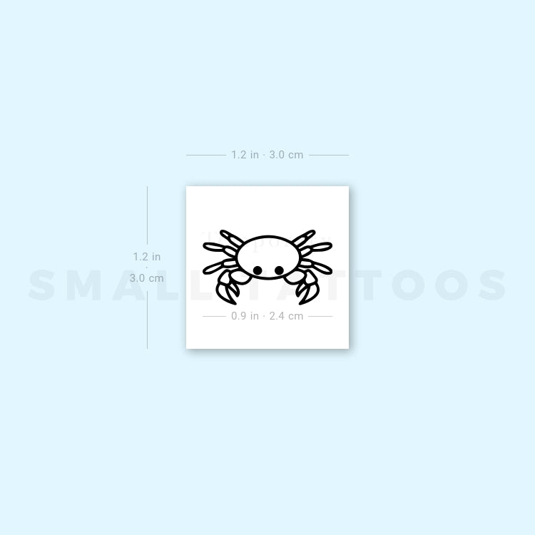 Small Crab Temporary Tattoo - Set of 3