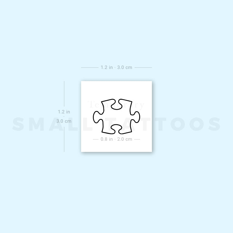 Small Puzzle Piece Temporary Tattoo - Set of 3