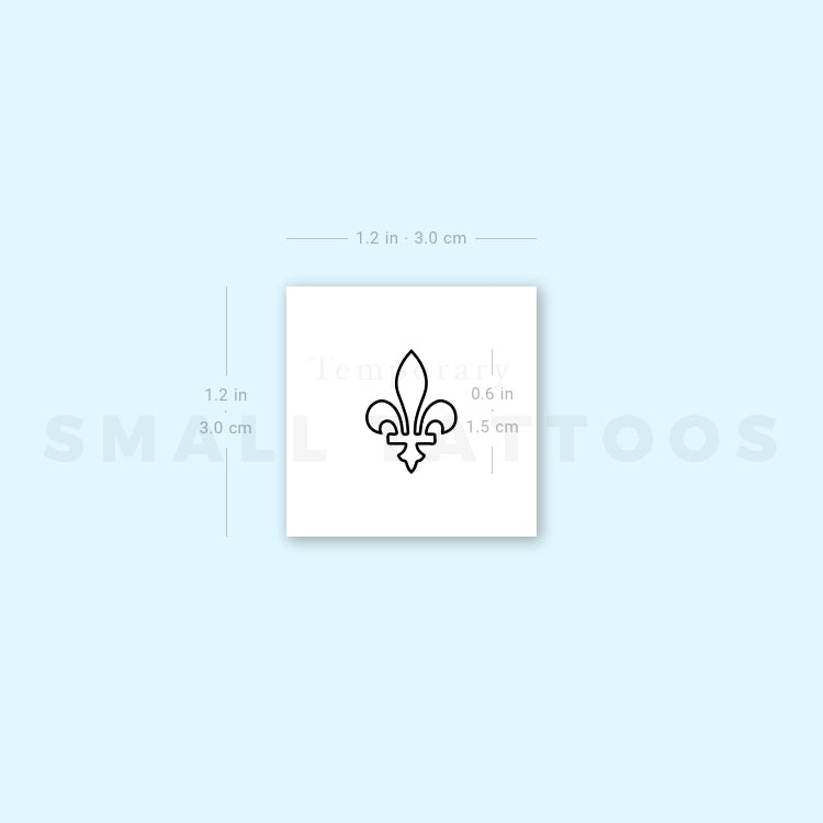 Fine Line Louisiana Fleur-de-lis Temporary Tattoo - Set of 3