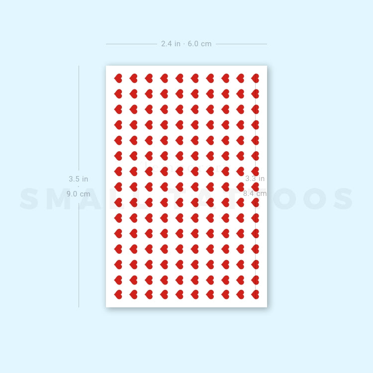 Calcomanías para uñas con corazones rojos