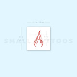 Red Fire Flame Temporary Tattoo - Set of 3