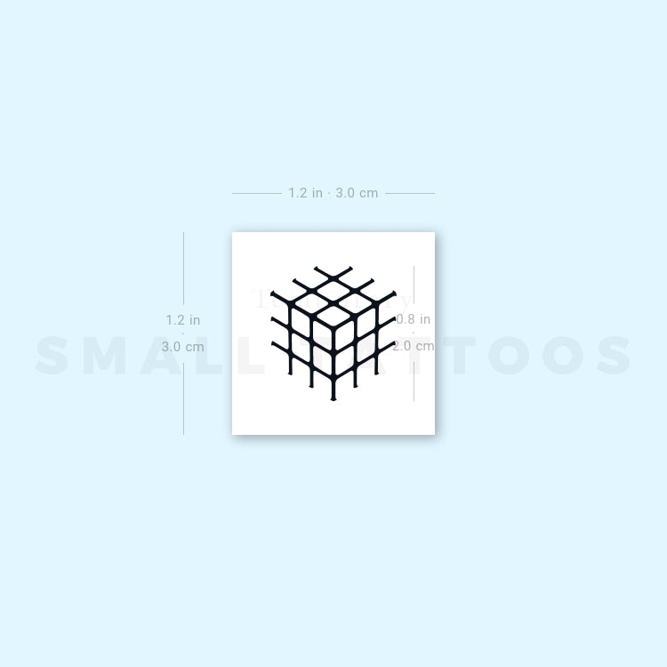 Minimalist Rubik's Cube Temporary Tattoo - Set of 3