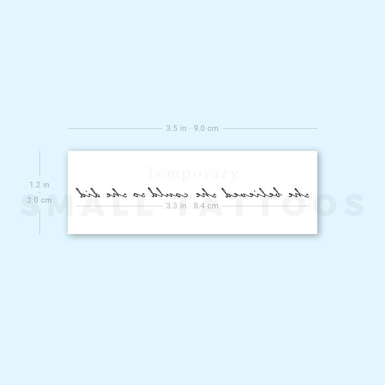 She Believed She Could So She Did Temporary Tattoo - Set of 3