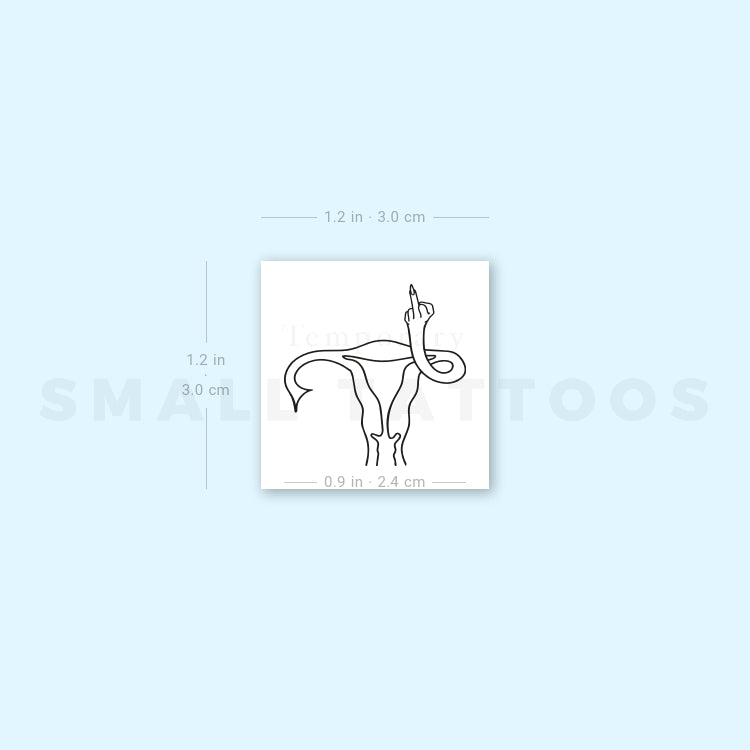 Angry Uterus Temporary Tattoo - Set of 3
