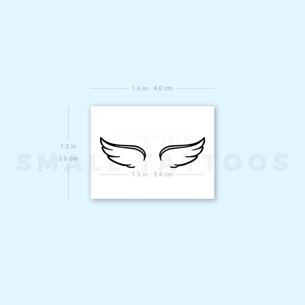 Small Wing Couple Temporary Tattoo - Set of 3