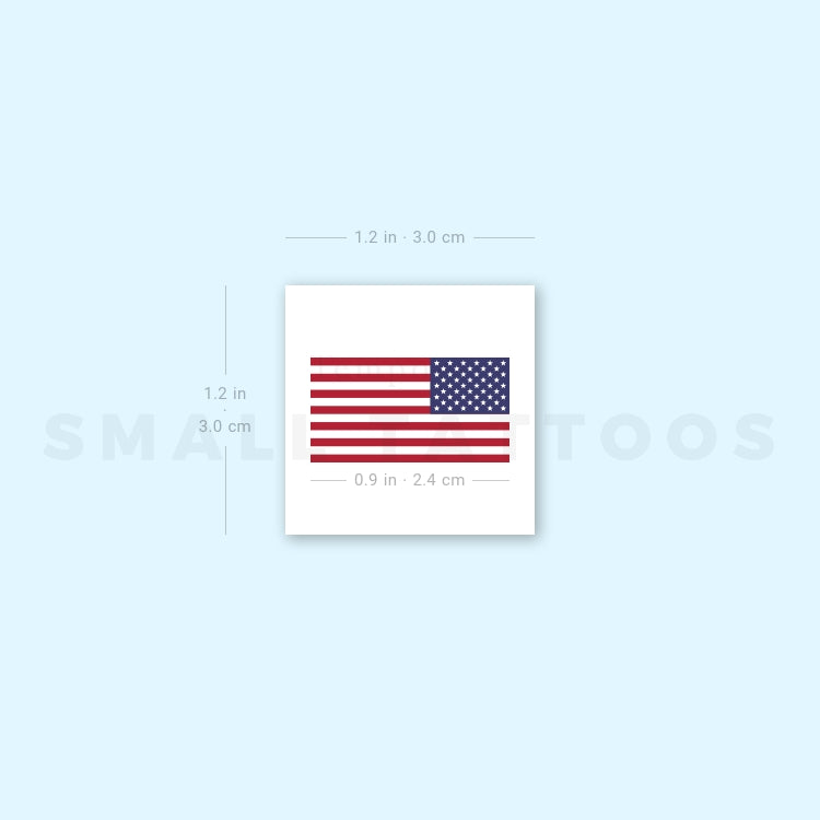 USA Flag Temporary Tattoo - Set of 3 – Small Tattoos