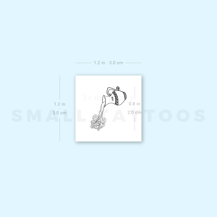 Aquarius Water Jug Temporary Tattoo - Set of 3
