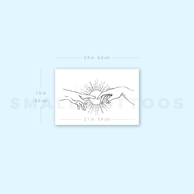 The Creation Hands and Sun Temporary Tattoo - Set of 3