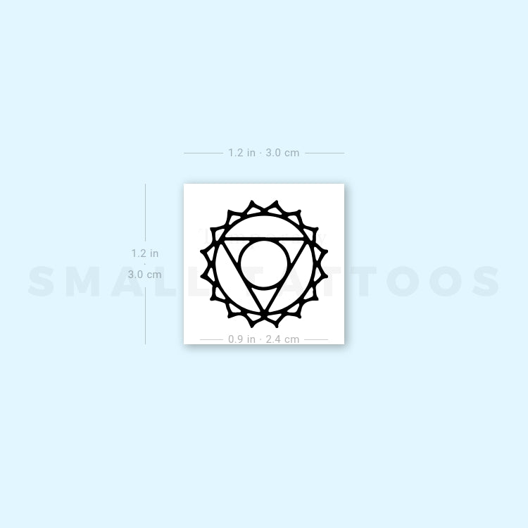Vishuddha Chakra Temporary Tattoo Set of 3 Small Tattoos