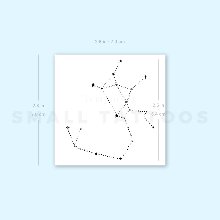 Tatuaje temporal minimalista de la constelación de Sagitario de Puntuak (juego de 3)