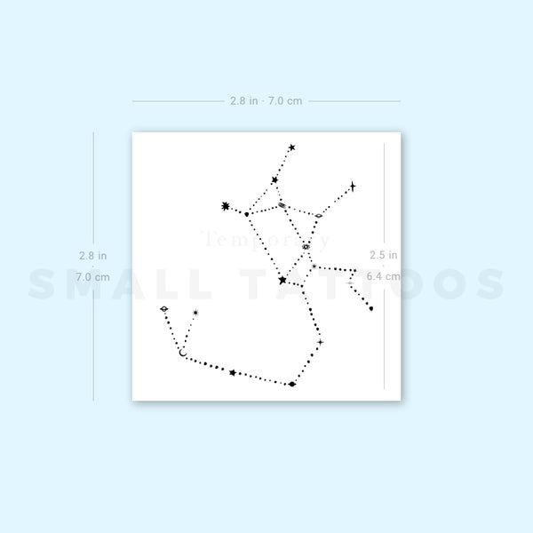 Minimalist Sagittarius Constellation Temporary Tattoo by Puntuak - Set of 3
