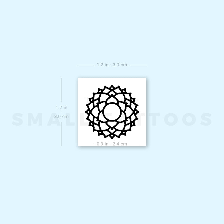 Sahasrara Chakra Temporary Tattoo - Set of 3