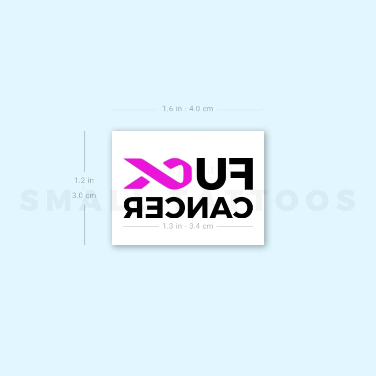 Fuck Cancer Temporary Tattoo - Set of 3