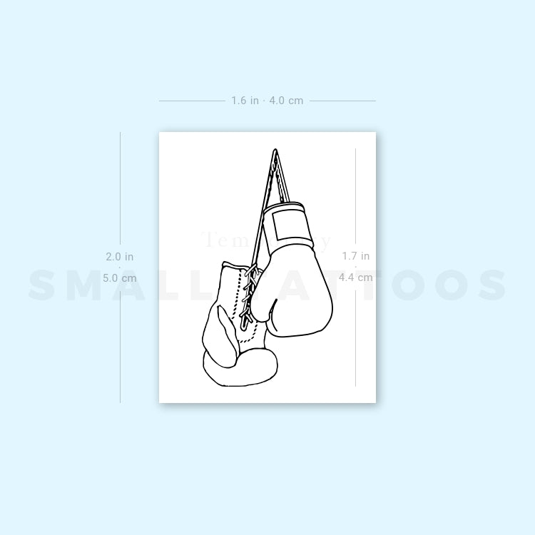 Boxing Gloves Temporary Tattoo - Set of 3